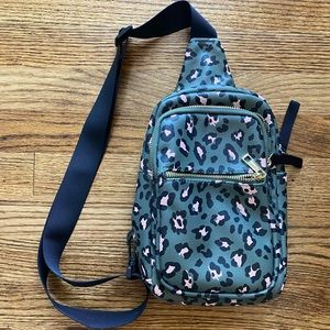 Leopard print backpack purse